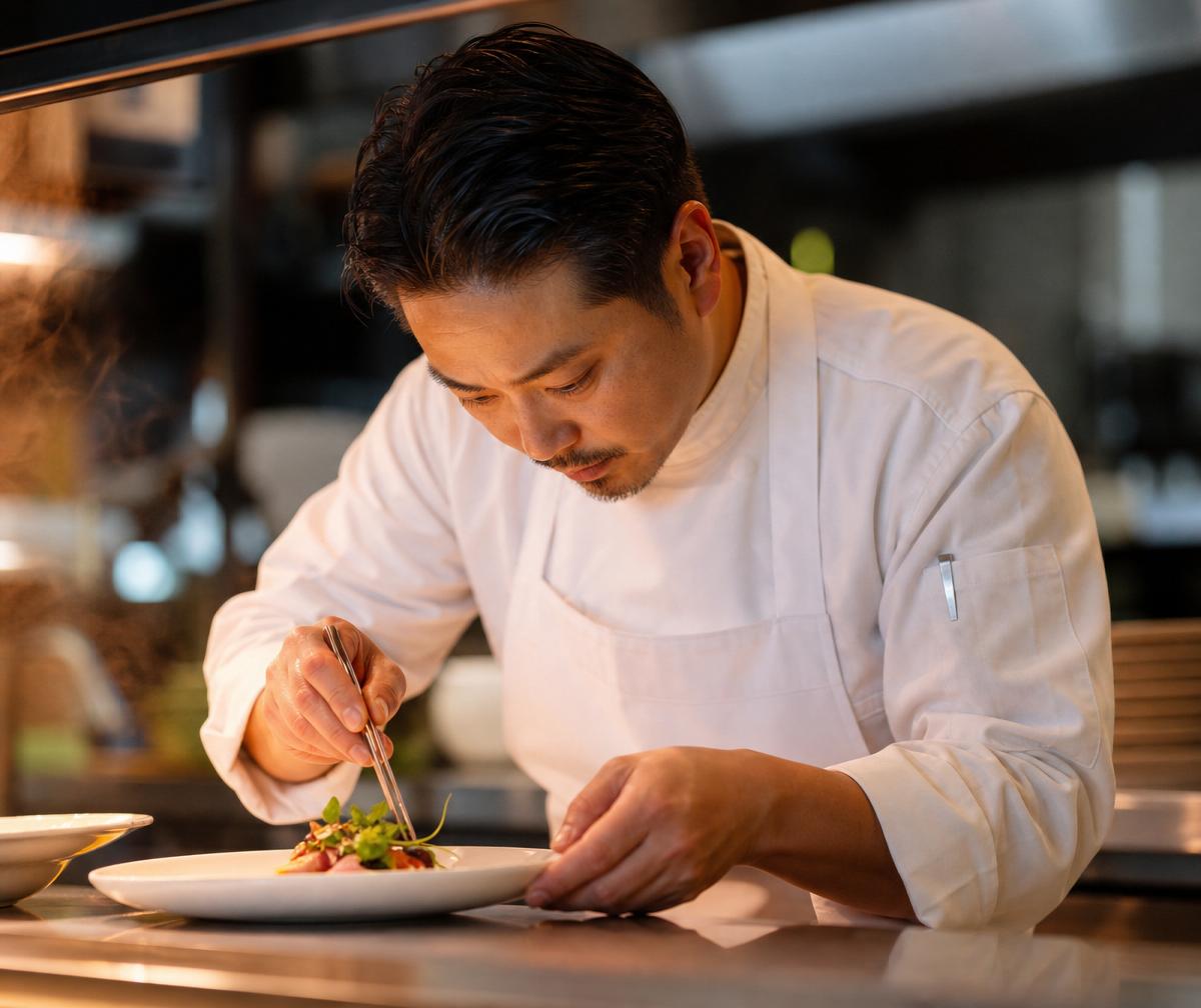 Chef cook working in a restaurant kitchen